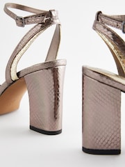 Metallic Regular/Wide Fit Forever Comfort® Block Heel Sandals - Image 6 of 8