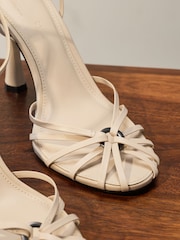 Bone Premium Leather Cage Heeled Sandals - Image 3 of 5