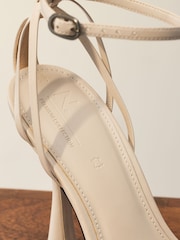 Bone Premium Leather Cage Heeled Sandals - Image 4 of 5