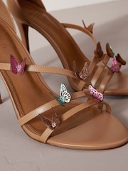 Camel Signature Leather Butterfly High Heel Sandals - Image 4 of 6