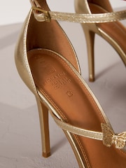 Gold Signature Leather Butterfly High Heel Sandals - Image 5 of 6