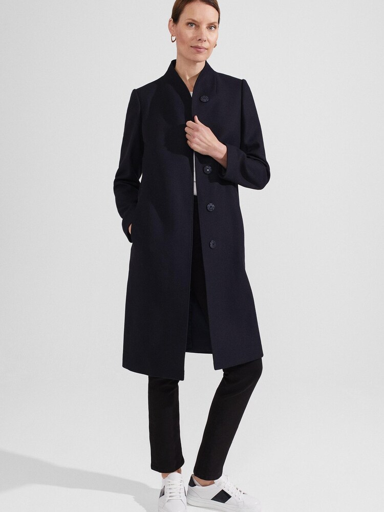 Hobbs Blue Millie Coat - Image 1 of 4 Hobbs Blue Millie Coat - Image 1 of 4