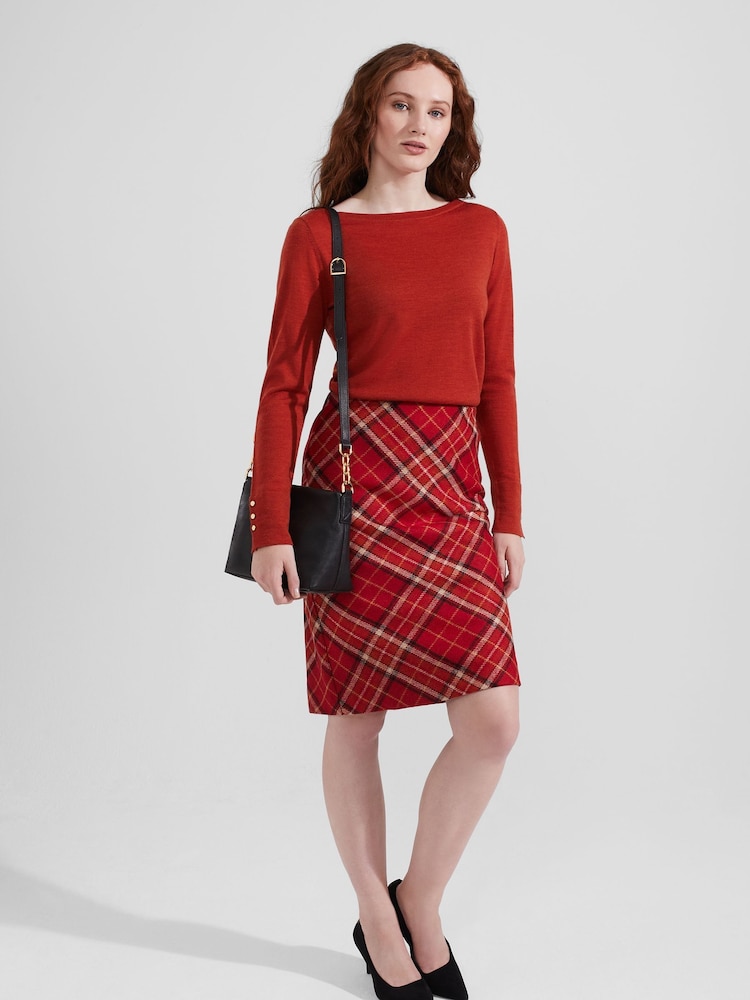Hobbs Red Daphne Skirt - Image 1 of 1 Hobbs Red Daphne Skirt - Image 1 of 1