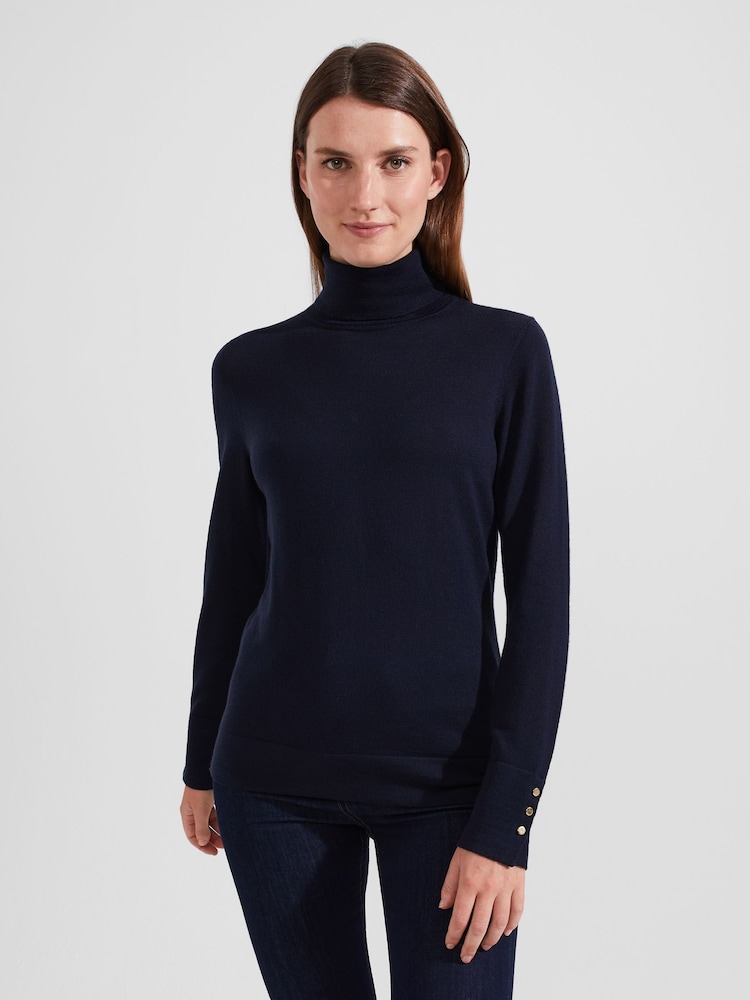 Hobbs Blue Lara Roll Neck Jumper - Image 1 of 4 Hobbs Blue Lara Roll Neck Jumper - Image 1 of 4
