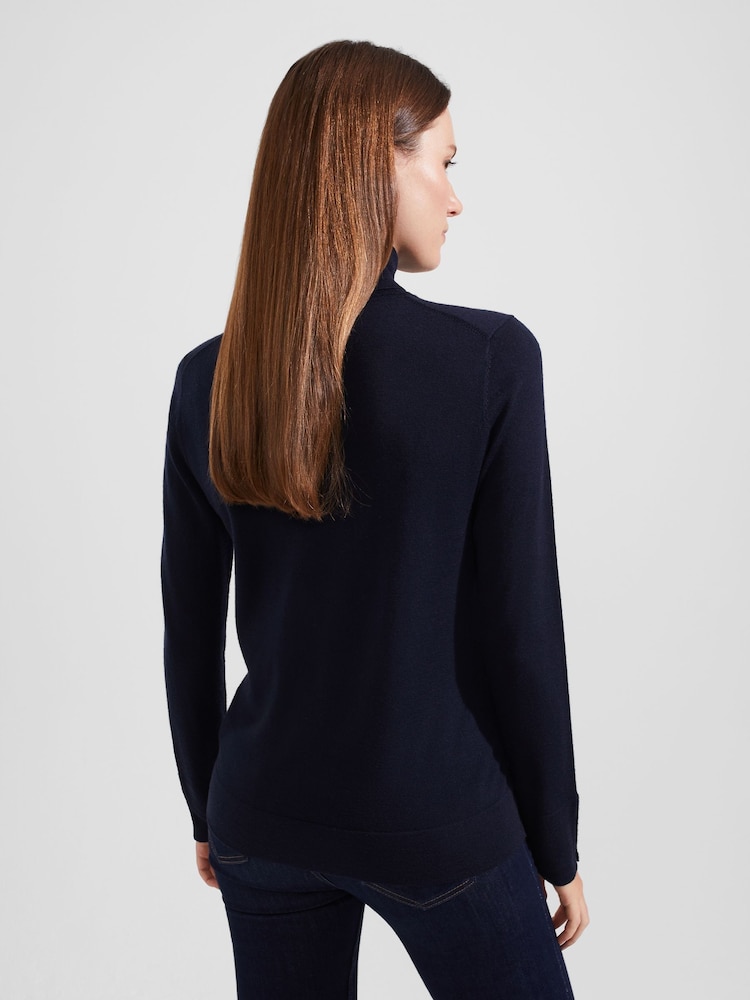 Hobbs Blue Lara Roll Neck Jumper - Image 2 of 4