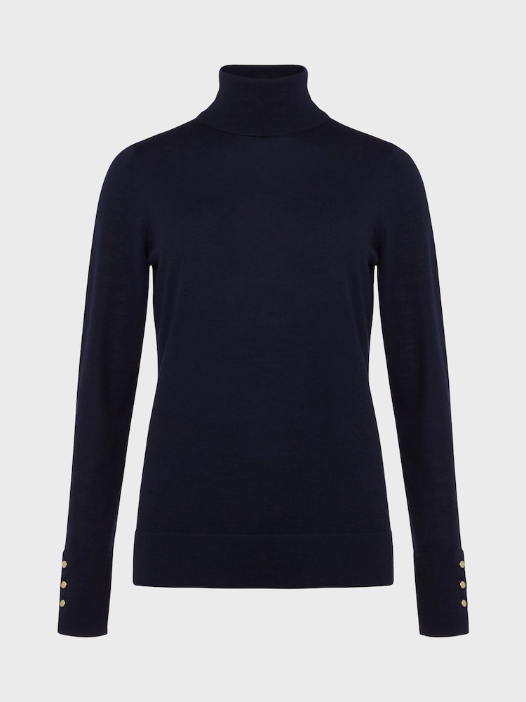 Hobbs Blue Lara Roll Neck Jumper - Image 4 of 4