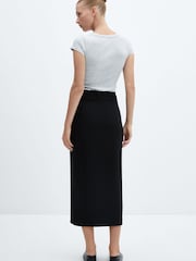 Mango Manuela Skirt with Slit and Belt - Image 4 of 6