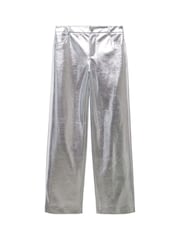 Mango Wide Leg Foil Trousers - Image 7 of 7