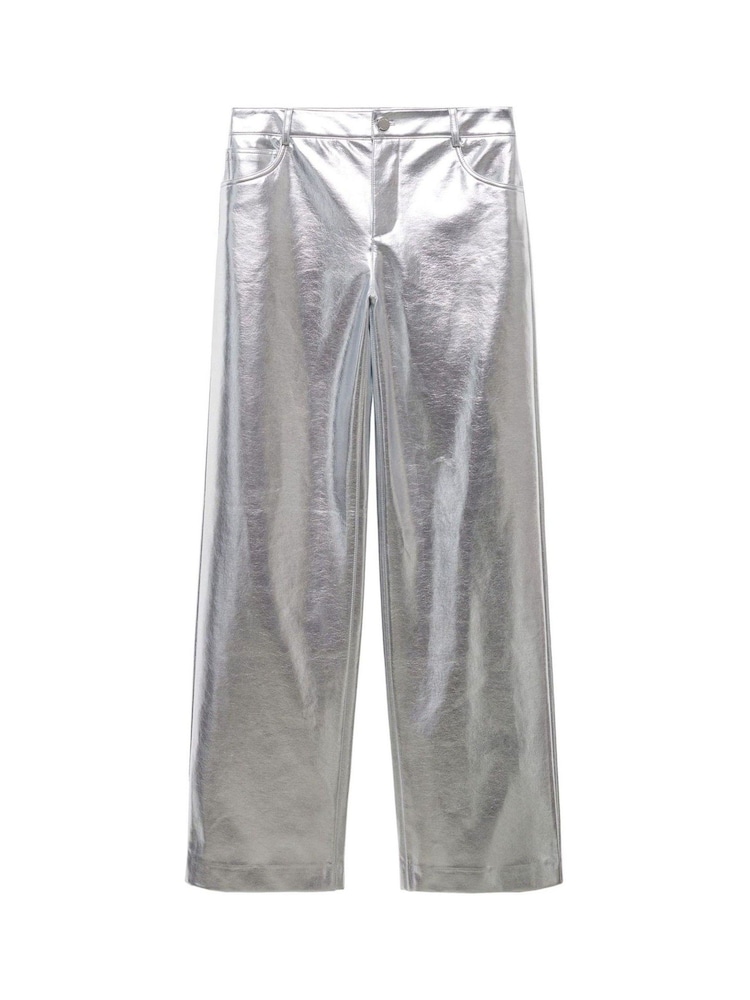 Mango Wide Leg Foil Trousers - Image 7 of 7