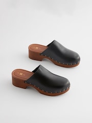 Black Closed Toe Clog Mules - Image 1 of 4