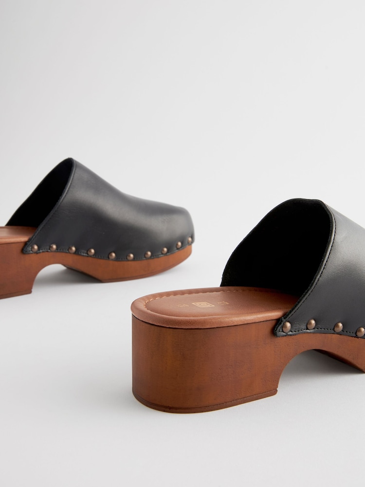 Black Closed Toe Clog Mules - Image 3 of 4