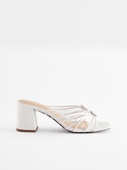 White Forever Comfort Jewel Knot Mules - Image 6 of 9