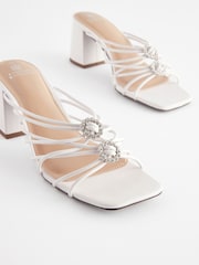 White Forever Comfort Jewel Knot Mules - Image 7 of 9