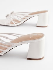 White Forever Comfort Jewel Knot Mules - Image 8 of 9