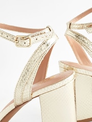 Gold Extra Wide Fit Forever Comfort® Block Heel Sandals - Image 7 of 8