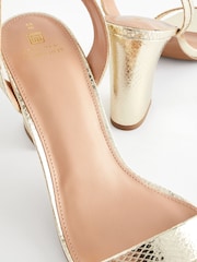 Gold Extra Wide Fit Forever Comfort® Block Heel Sandals - Image 8 of 8