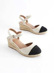 Neutral Extra Wide Fit Forever Comfort Toe Cap Closed Toe Wedges - Image 1 of 5