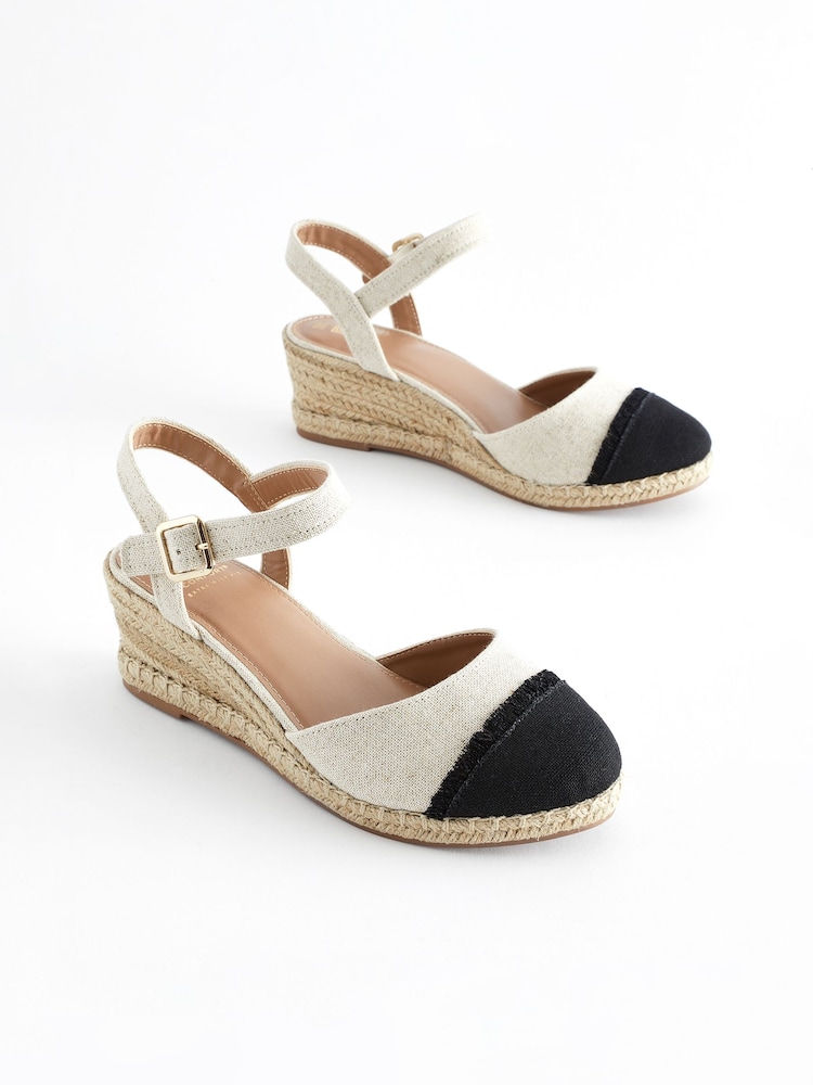 Neutral Extra Wide Fit Forever Comfort Toe Cap Closed Toe Wedges - Image 1 of 5