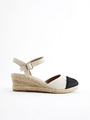 Neutral Extra Wide Fit Forever Comfort Toe Cap Closed Toe Wedges - Image 2 of 5