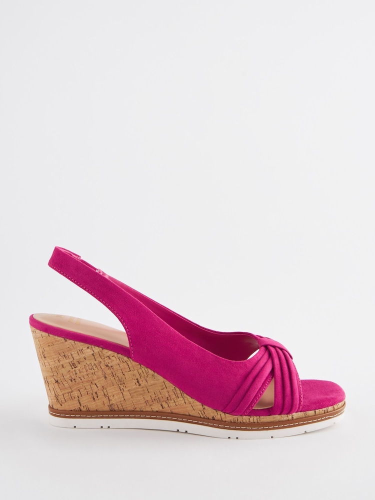 Pink Forever Comfort® Bow Cork Wedges - Image 2 of 5