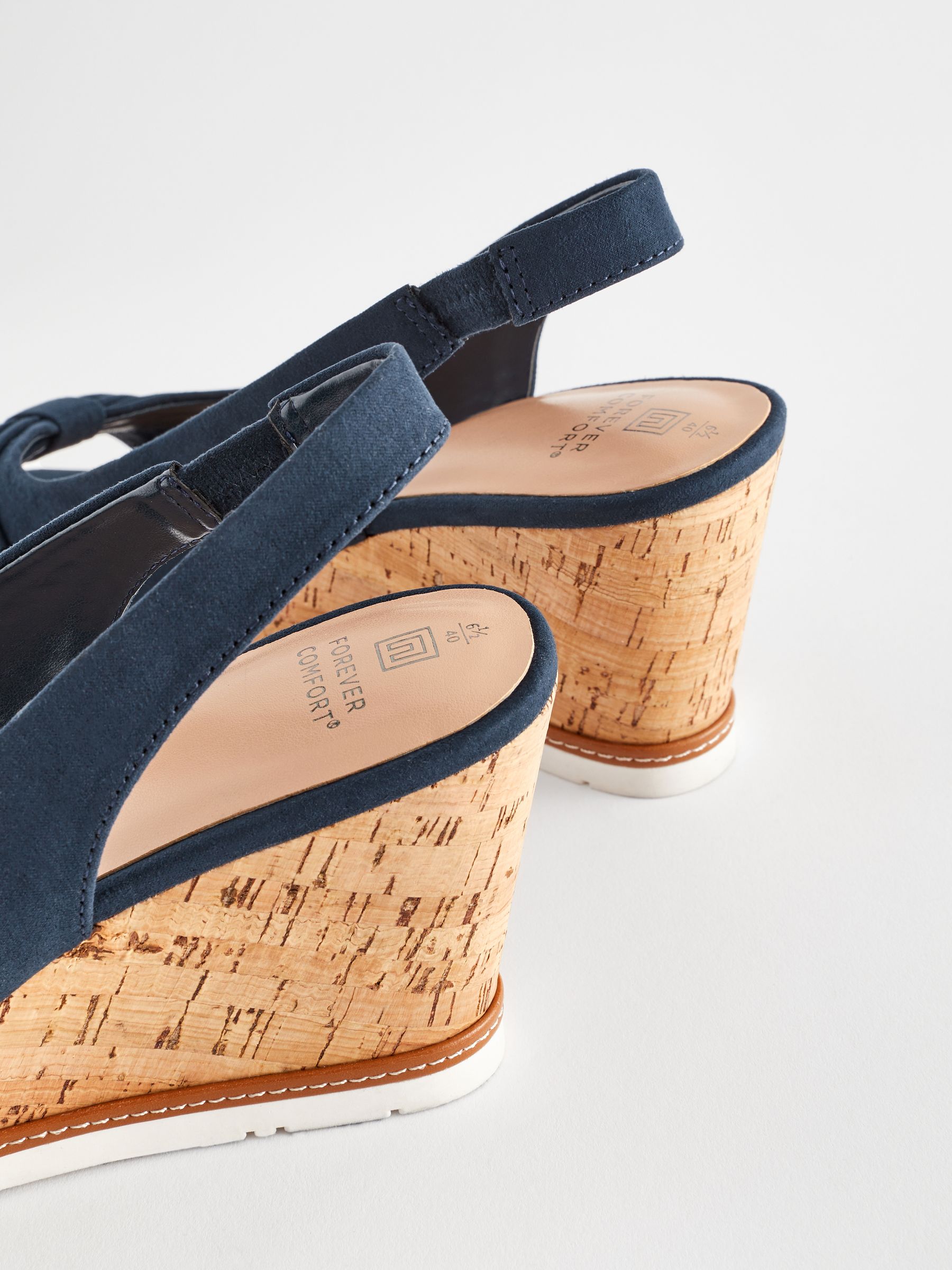Navy cork wedges online