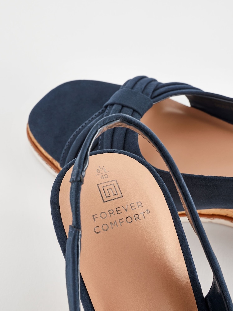 Navy Extra Wide Fit Forever Comfort® Bow Cork Wedges - Image 6 of 8