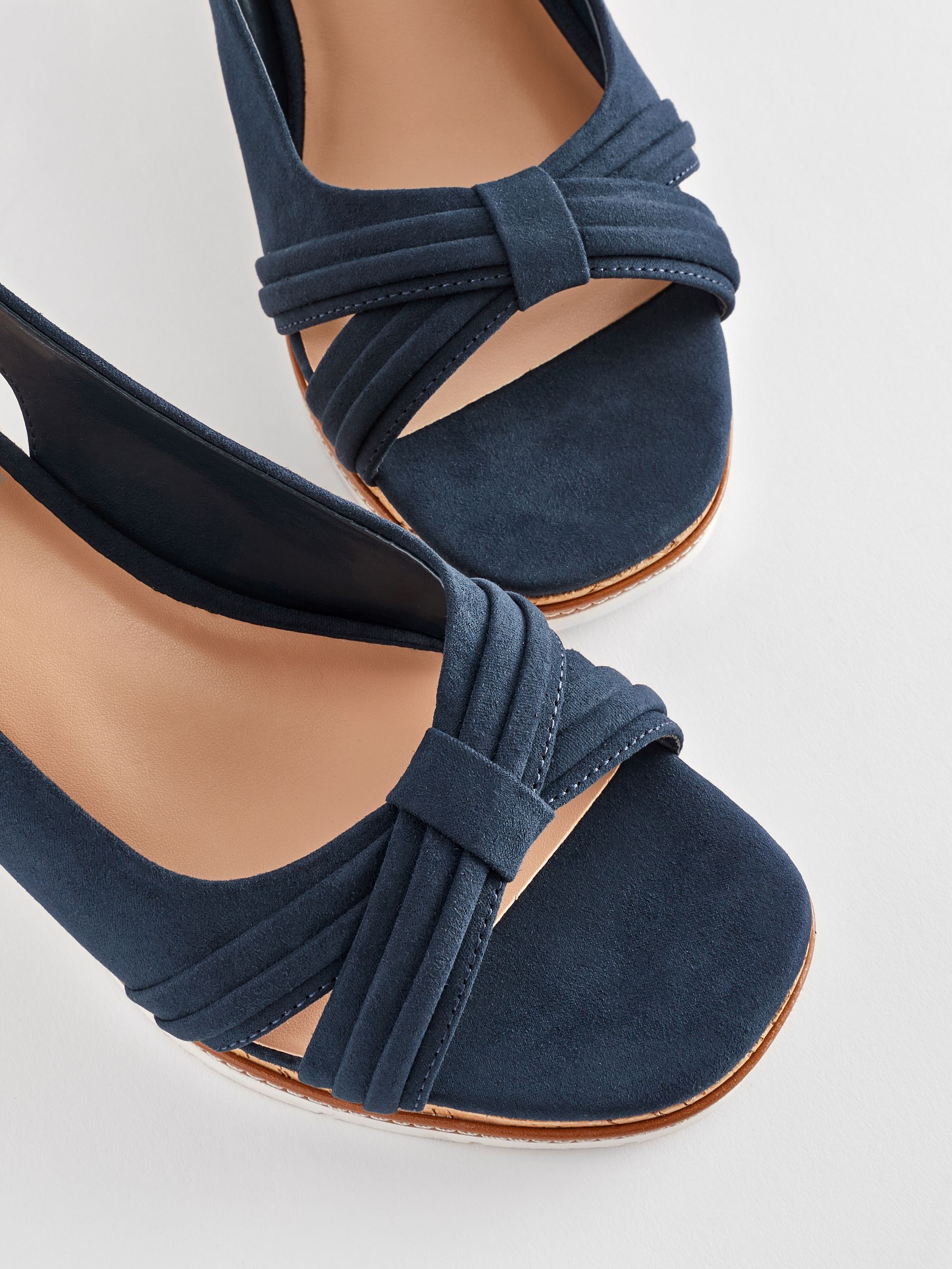Navy cork wedges outlet