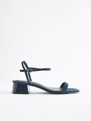 Navy Extra Wide Fit Forever Comfort® Low Heel Sandals - Image 1 of 6