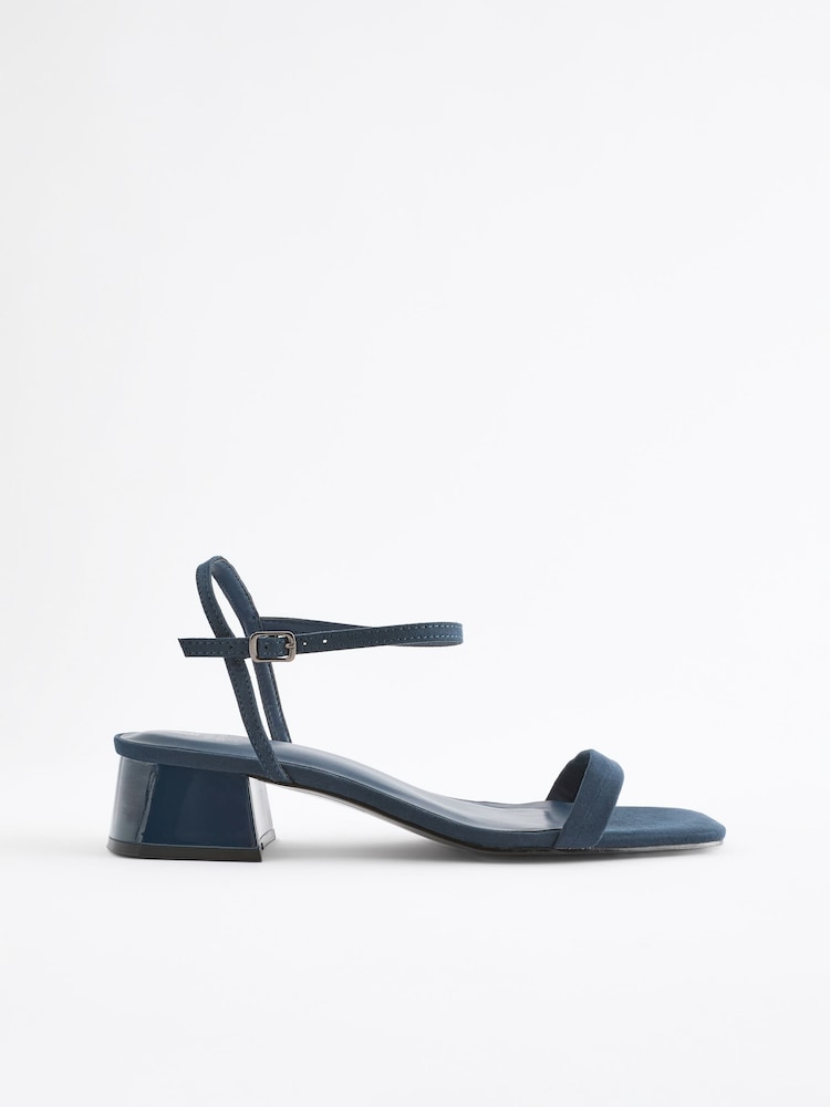 Navy Extra Wide Fit Forever Comfort® Low Heel Sandals - Image 1 of 6 Navy Extra Wide Fit Forever Comfort® Low Heel Sandals - Image 1 of 6