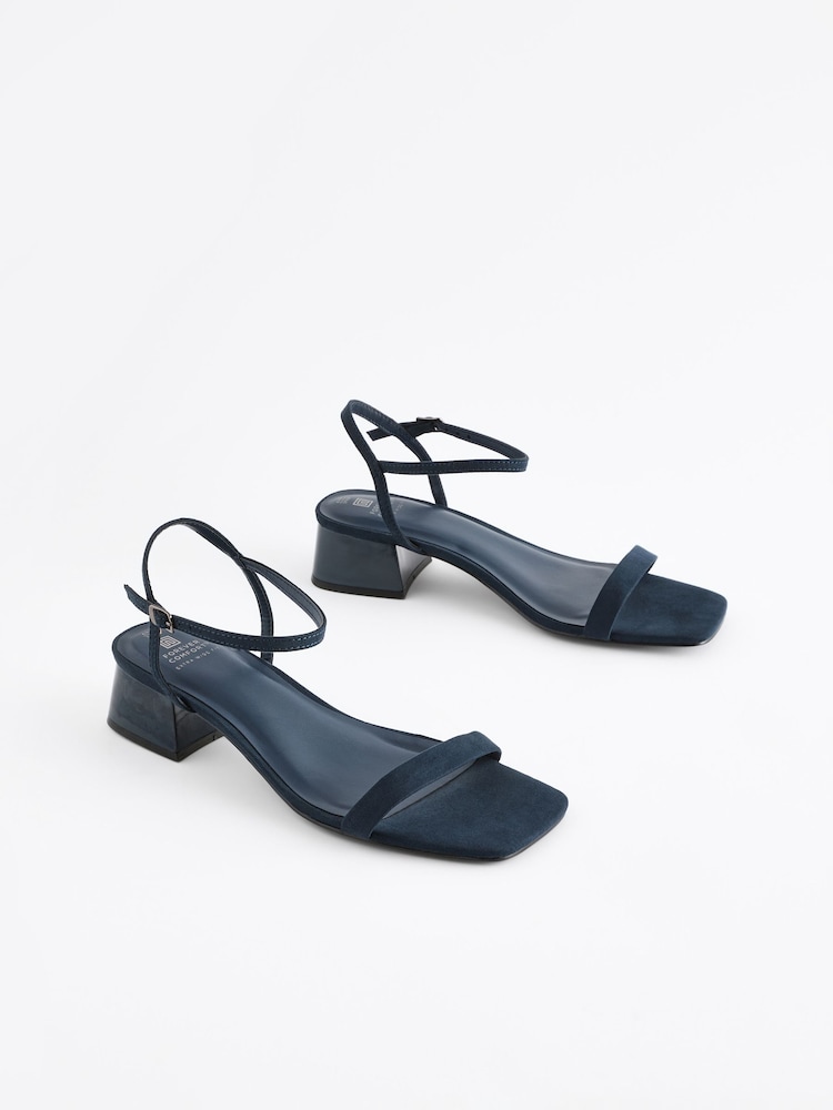Navy Extra Wide Fit Forever Comfort® Low Heel Sandals - Image 2 of 6 Navy Extra Wide Fit Forever Comfort® Low Heel Sandals - Image 2 of 6