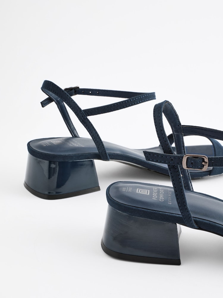 Navy Extra Wide Fit Forever Comfort® Low Heel Sandals - Image 3 of 6