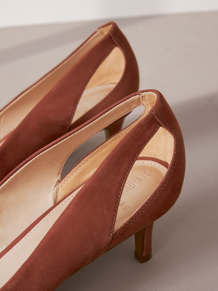 Rose Pink Signature Leather Cutout Kitten Heels - Image 5 of 6