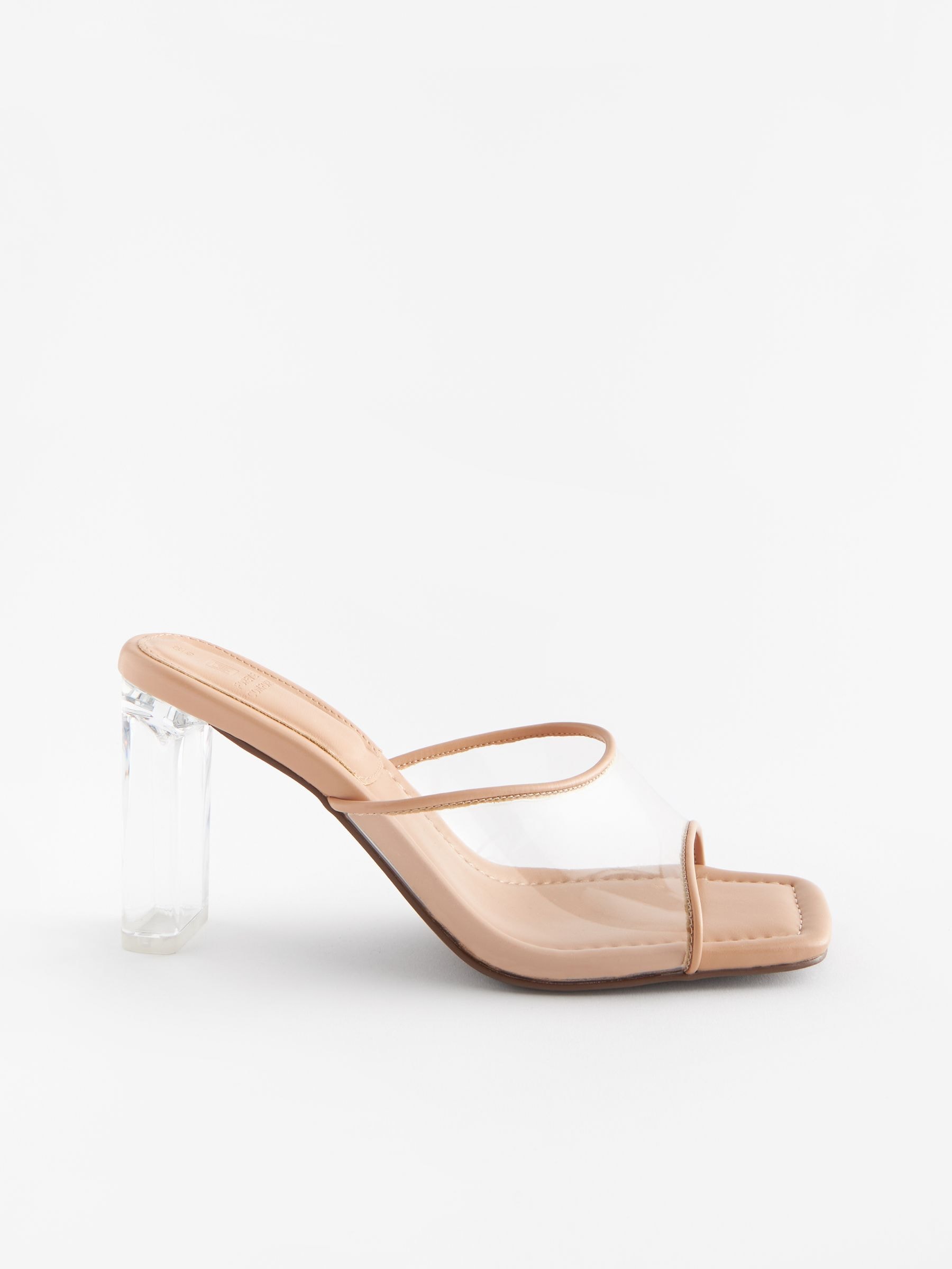 Open toe clear heels deals