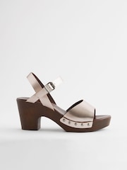 Metallic Clog Heeled Sandals - Image 3 of 7