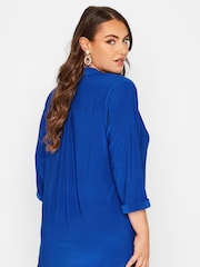 Yours Curve Blue London Half Placket Blouse - Image 2 of 4