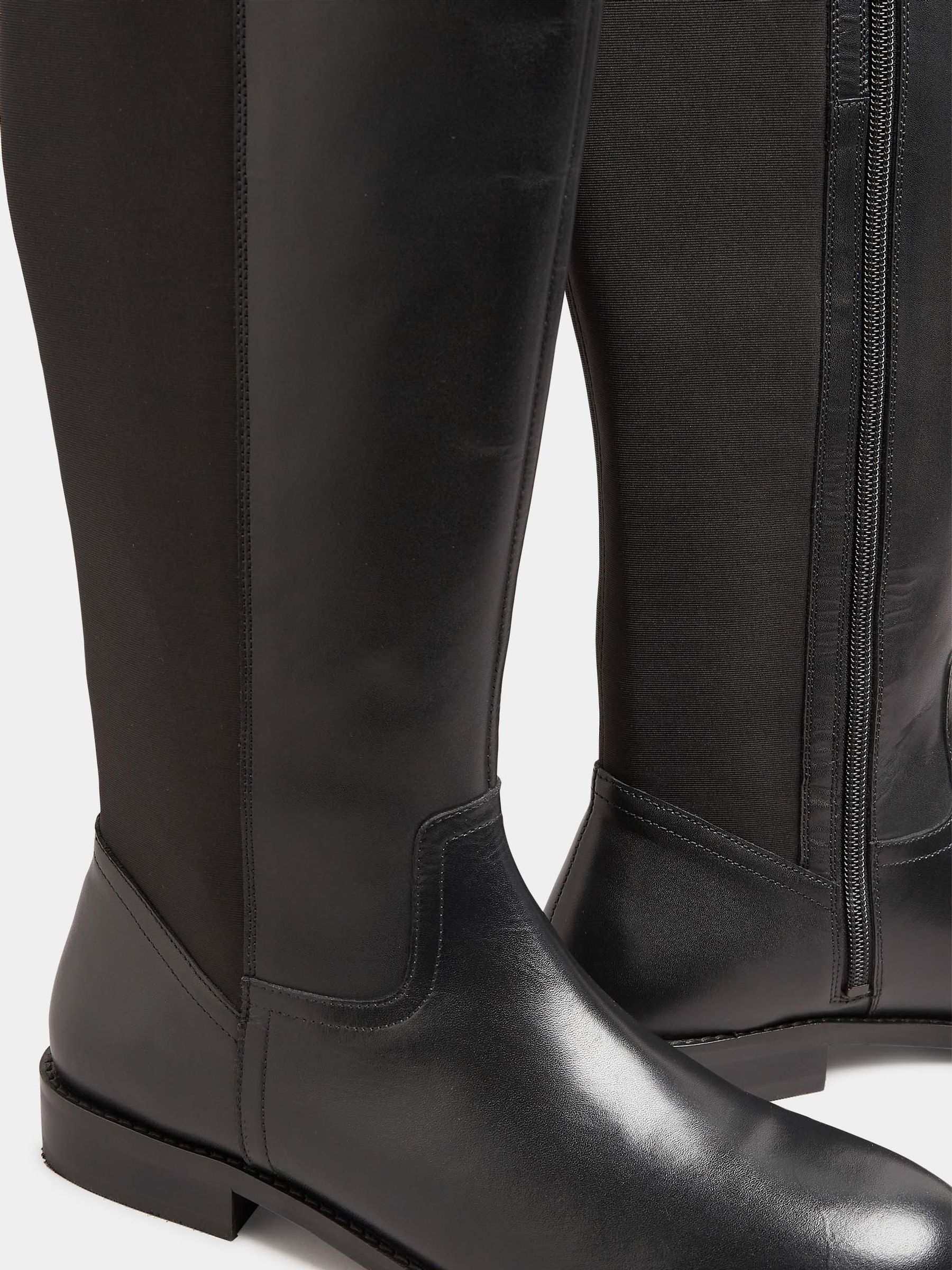 Buy Long Tall Sally Black Stretch Over The Knee Leather Boots from Next USA