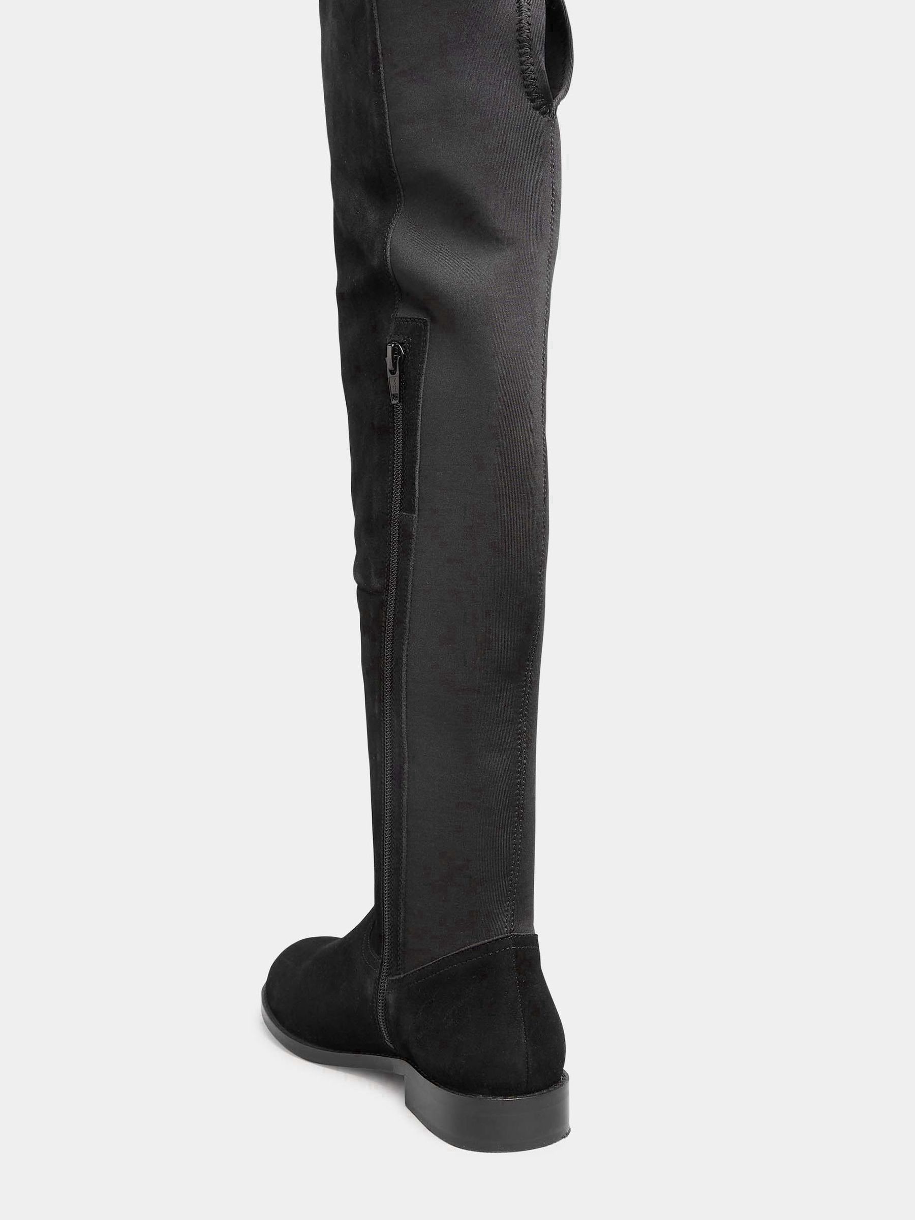 Buy Long Tall Sally Black Stretch Over The Knee Suede Boots from Next United Arab Emirates