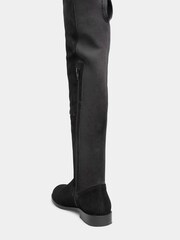 Long Tall Sally Black Stretch Over The Knee Suede Boots - Image 2 of 5