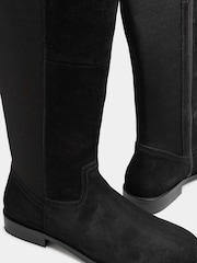 Long Tall Sally Black Stretch Over The Knee Suede Boots - Image 5 of 5