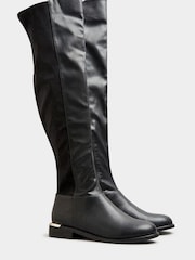 Long Tall Sally Black PU Stretch Boots - Image 2 of 4
