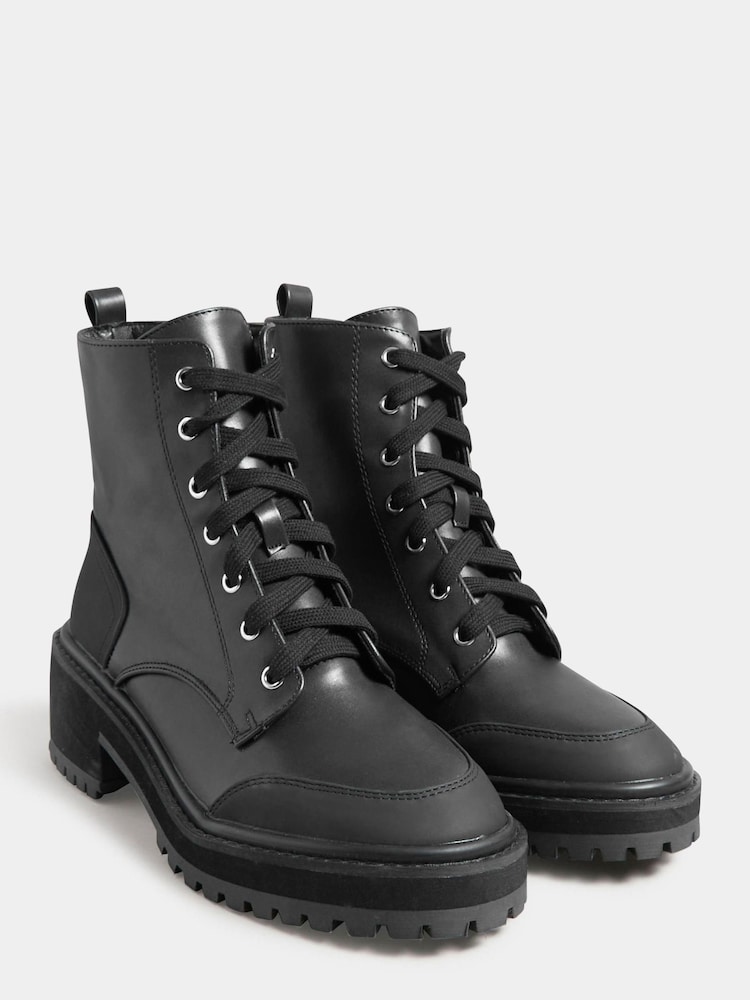Long Tall Sally Black Chunky Lace Boots - Image 2 of 3