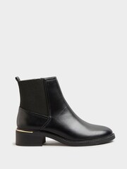 Long Tall Sally Black Metal Trim Chelsea Boots - Image 1 of 5