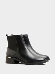 Long Tall Sally Black Metal Trim Chelsea Boots - Image 2 of 5