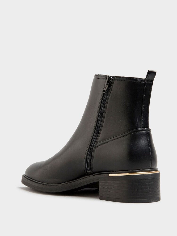 Long Tall Sally Black Metal Trim Chelsea Boots - Image 3 of 5