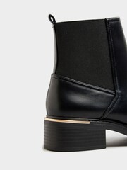 Long Tall Sally Black Metal Trim Chelsea Boots - Image 4 of 5