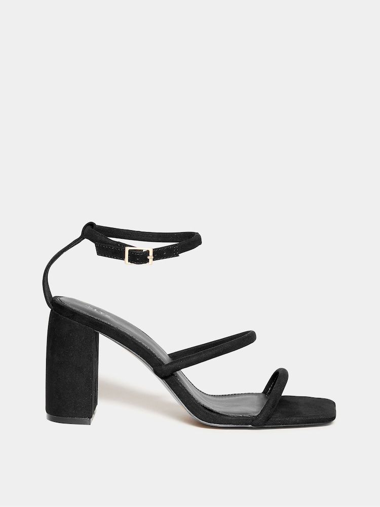 Long Tall Sally Black Multi Strap Block Heels - Image 2 of 4