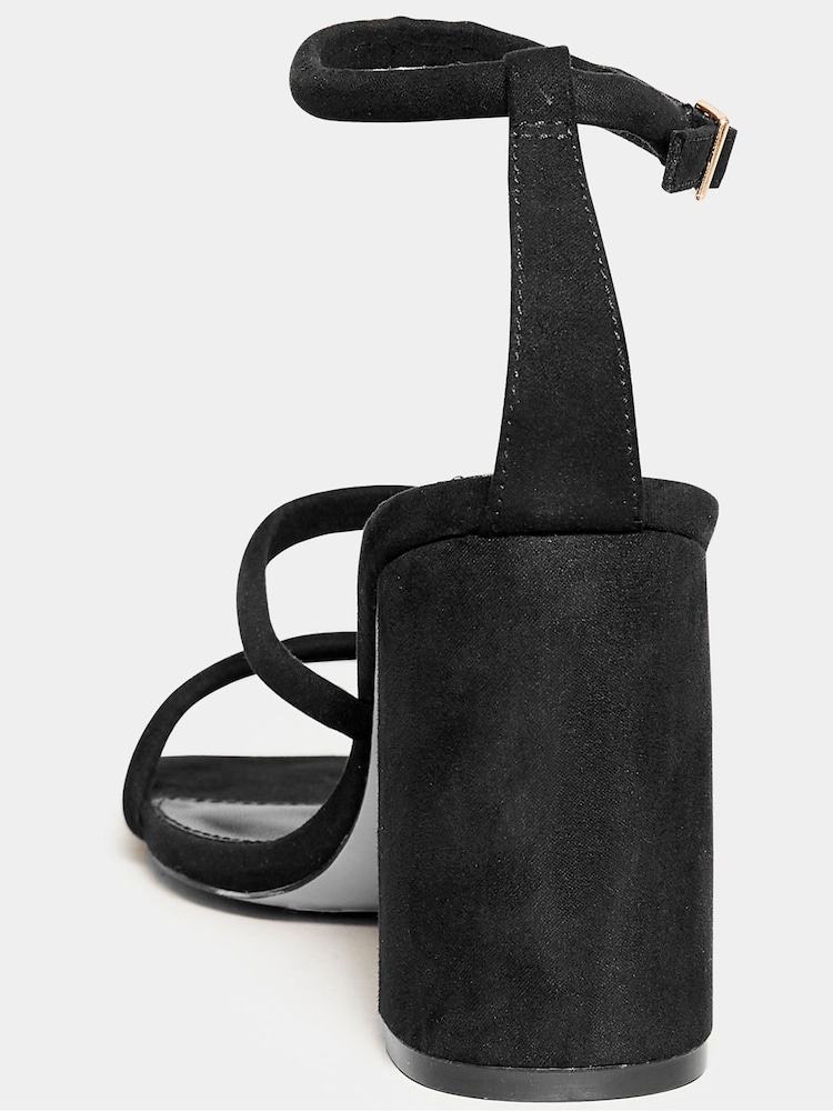 Long Tall Sally Black Multi Strap Block Heels - Image 4 of 4