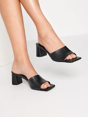 Long Tall Sally Black Square Mule Heels - Image 1 of 5