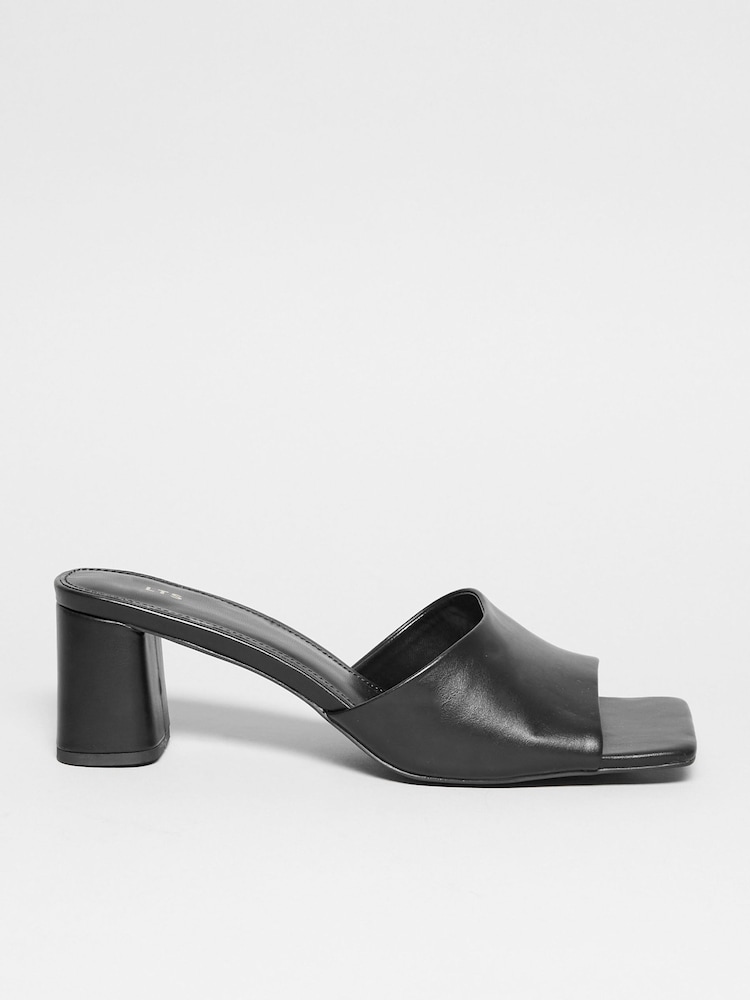 Long Tall Sally Black Square Mule Heels - Image 2 of 5