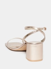 Long Tall Sally Gold 2 Part Block Heels - Image 3 of 5